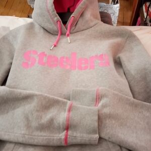 NFL Gray and Pink Steelers Hoodie